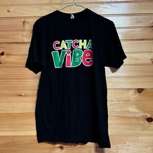 Catcha Vibe Worldy Reggae Tour Black Tee Size Medium